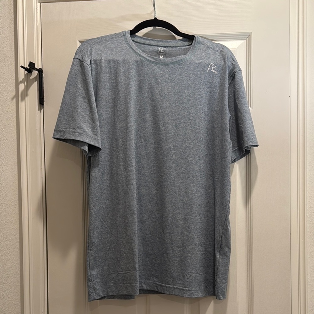 Rhoback Gray and Blue Short Sleeve Tee Soft Cotton Blend